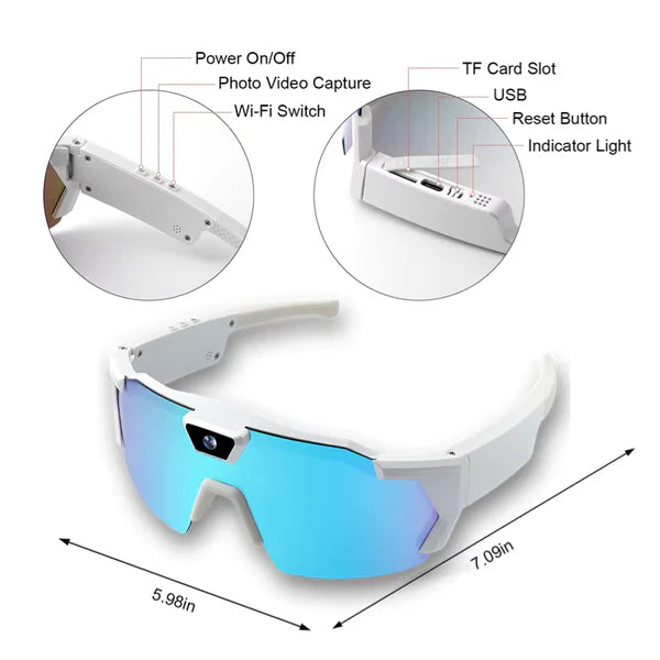 Smart Glasses with Built-in HD Video Camera
